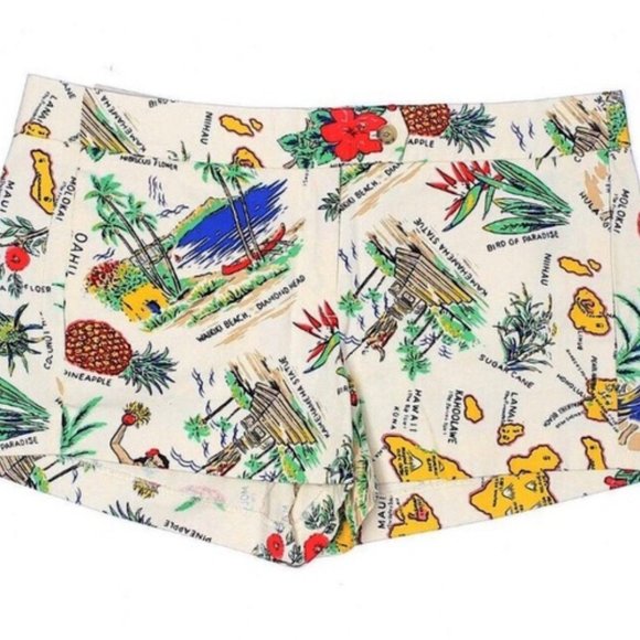 J. Crew Factory Hawaiian Print shorts size 00 - Picture 1 of 5